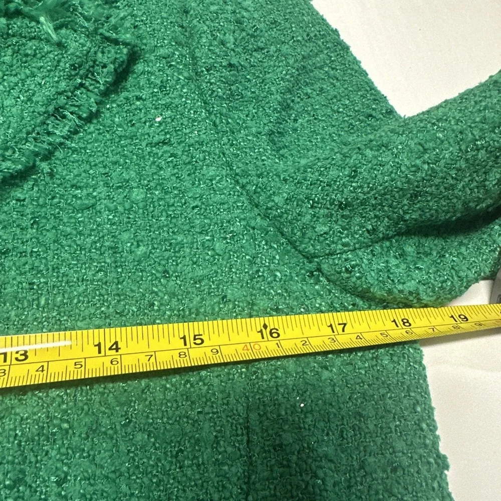 Kate Spade‎ Size 6 Sequin Tinsel Tweed Blazer Double Breasted Tropical Leaf Chic